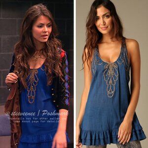 Free People Heavy Metal Top Tank in Cobalt ASO Tori Vega / Alex Russo